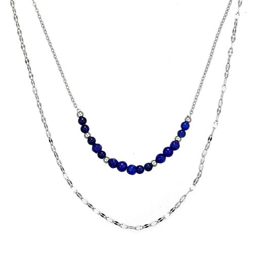 Collier Udane en acier inoxydable bleu