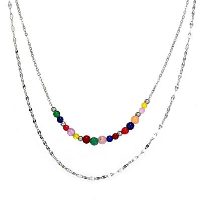 Udane necklace in multicolored stainless steel
