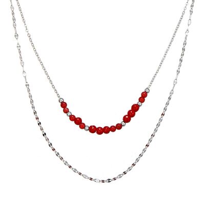 Udane necklace in red stainless steel