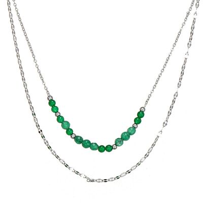 Udane necklace in green stainless steel