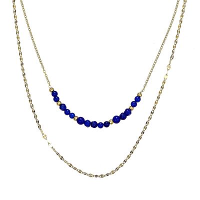 Udane necklace in blue gold steel