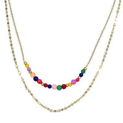 Udane necklace in multicolored golden steel