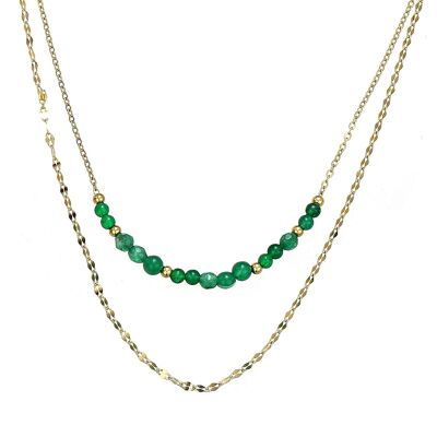 Udane necklace in green gold steel