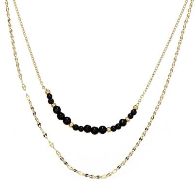 Udane necklace in black gold steel
