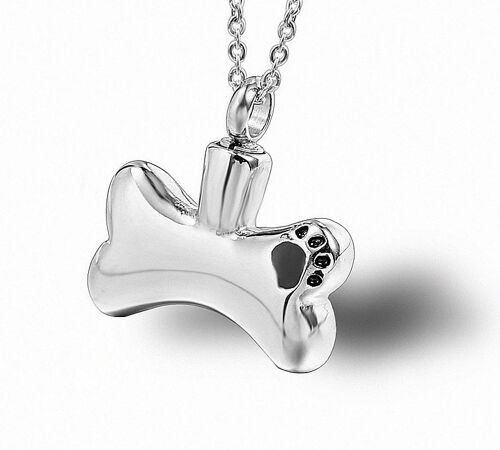 Forever Paws in Memory Memorial Necklace (Silver Plated)