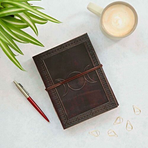 Handmade Three Moon Leather Journal