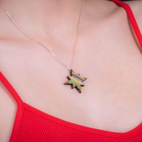 Sirius Star Recycled Skateboard Necklace