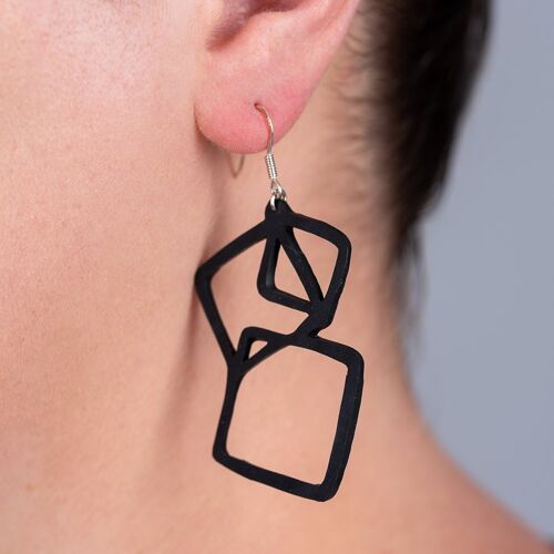 Belinda Geometric Recycled Rubber Earrings