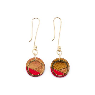 Conture Recycled Wood Gold Dangle Earrings (4 Colours available)