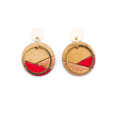 Conture Recycled Wood Gold Plated Earrings (4 Colours Available)