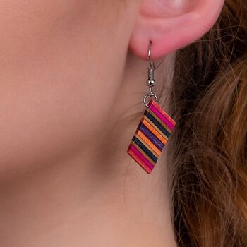 Boucles d'oreilles pendantes de skateboard recyclées Genjang 2