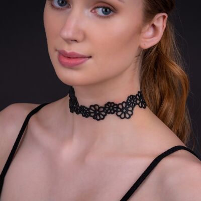 Dahlia Recycled Rubber Statement Flower Choker