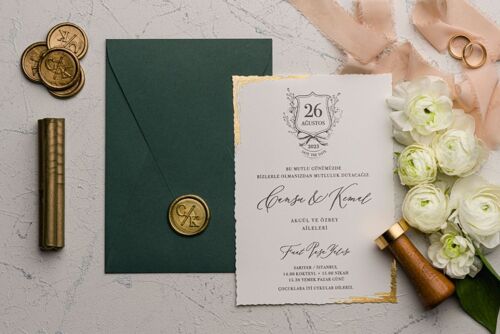 Hochzeitskarte 'Extravagance Gold' - 250 Stück