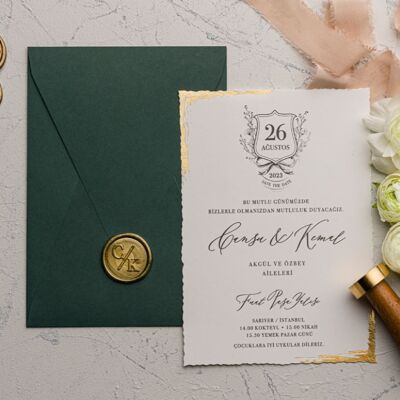 Tarjeta de boda 'Extravagance Gold' - 250 piezas