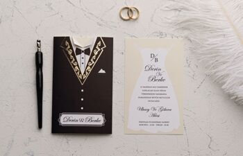 Carte de mariage 'Bride & Groom' - 100 pcs 1