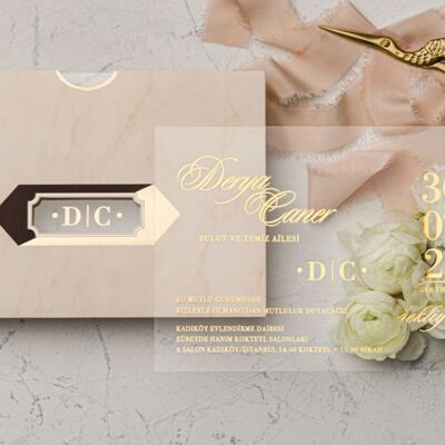 Tarjeta de boda 'Diamond Flower' - precio por pieza