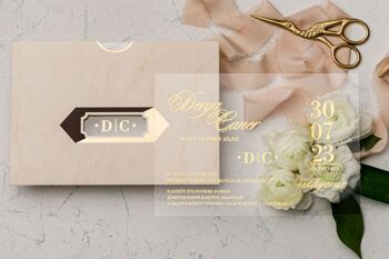 Carte de mariage 'Rose Marble' - Prix unitaire 1