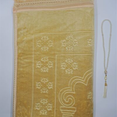 XXXL prayer rug set soft in gold - without embroidery
