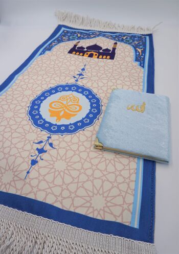 Set Tapis de Prière Enfant Bleu Royal - Sans broderie 2