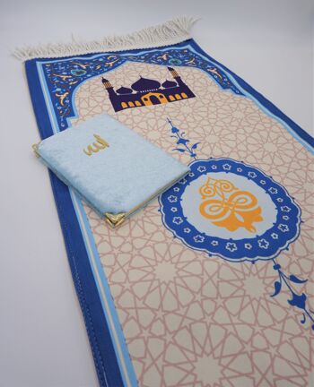 Set Tapis de Prière Enfant Bleu Royal - Sans broderie 4