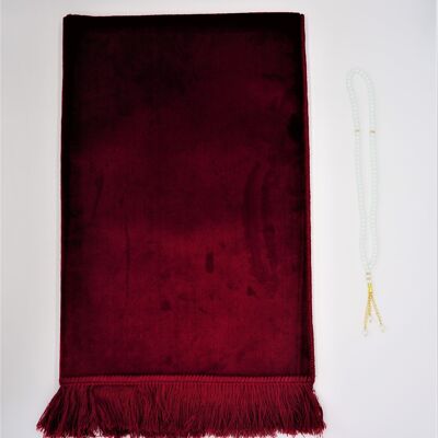 Velvet prayer rug set Berry - Without embroidery