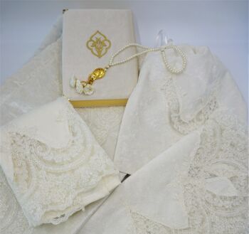 Parure Mariage Blanc Perle - Sans broderie 1