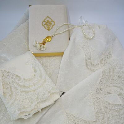 Parure Mariage Blanc Perle - Sans broderie