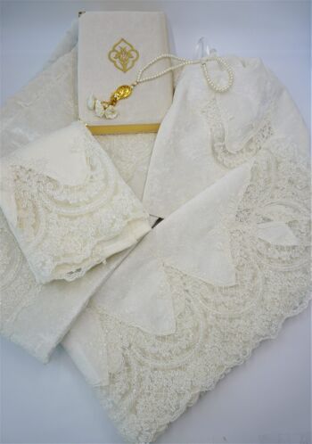 Parure Mariage Blanc Perle - Sans broderie 2