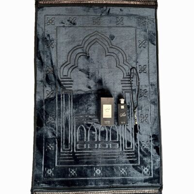 Set Tapis de Prière Deluxe Homme XXL Light Black + Eau de Parfum - Sans broderie