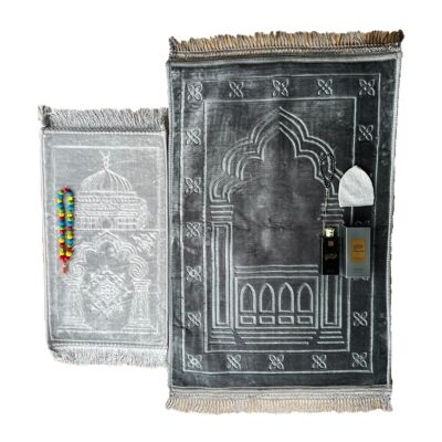 Luxury Daddy & Son prayer rug set soft in gray - without embroidery