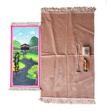 Deluxe Mommy & Girl Prayer Mat Set Soft in Dusty Pink - Sans broderie 1