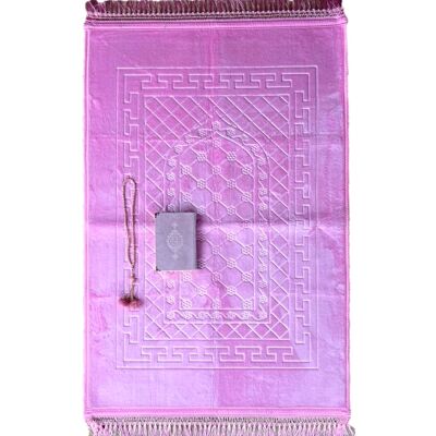 Set tappeto da preghiera XXL morbido in rosa - senza ricamo