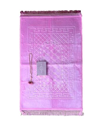 Set de tapis de prière XXL doux en rose - sans broderie 1