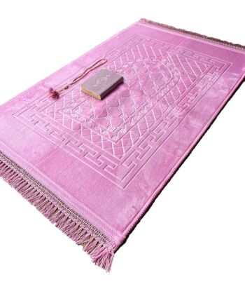 Set de tapis de prière XXL doux en rose - sans broderie 2