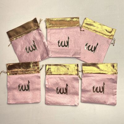 30 x Ramadan Satin Favor Bags Pink