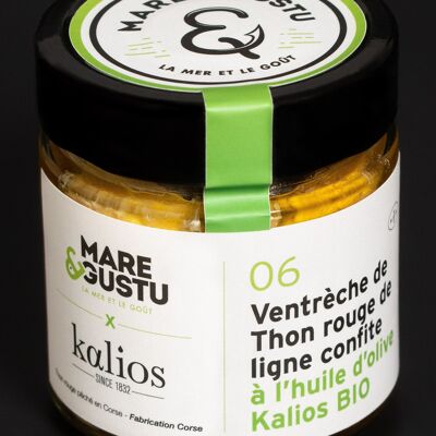 Ventrèche de thon rouge de ligne confite à l'huile d'olive Kalios bio