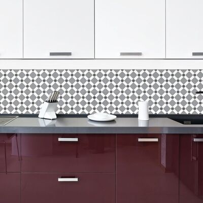 Adhesive vinyl splashback CORDOBA Medium gray 200x40cm