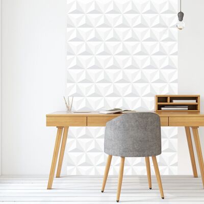 Adhesive vinyl wallpaper ORIGAMI White 60x255cm