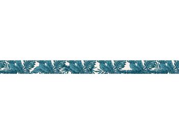 Contremarches adhésives vinyle PALMERAIE Bleu paon 400x15cm 2