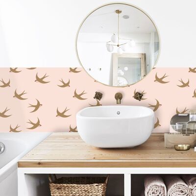 Adhesive vinyl splashback HIRONDELLE Nude 200x40cm