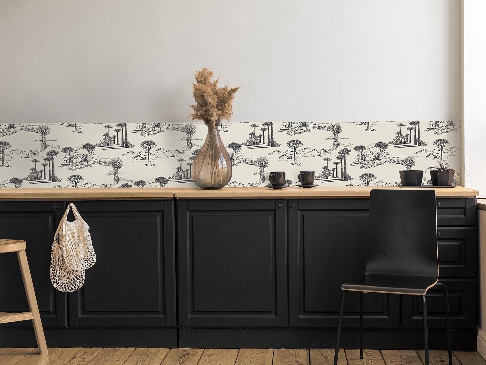 Alzatina in vinile adesivo PORTE DEL DESERTO Antracite 200x40cm