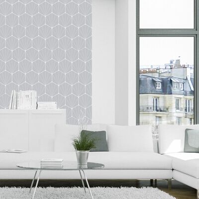 Adhesive vinyl wallpaper CONSTELLATION Light gray 60x255cm