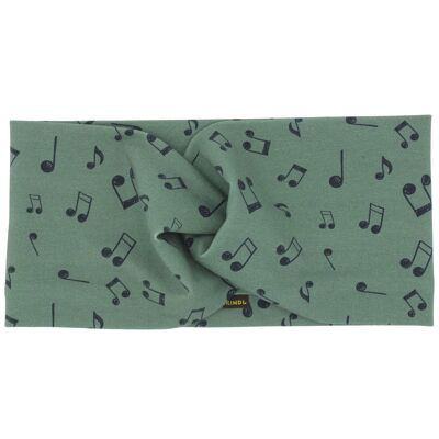 Twist Headband Music Notes Cotton Jersey | Made in Austria