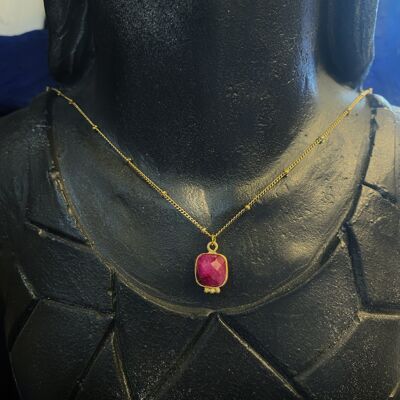 Byzanz-Jaspis-Halskette - vergoldet