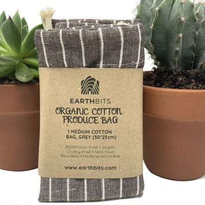 Organic Cotton Produce Bag - Large Grey