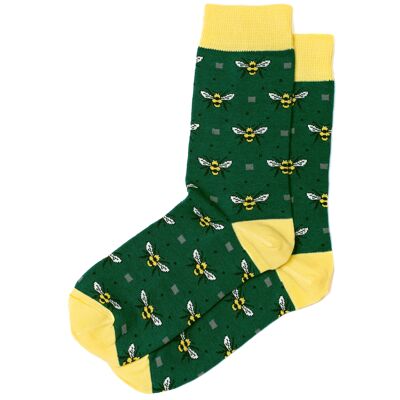 Bees Dark Green Socks | GOTS Organic cotton| MIL
