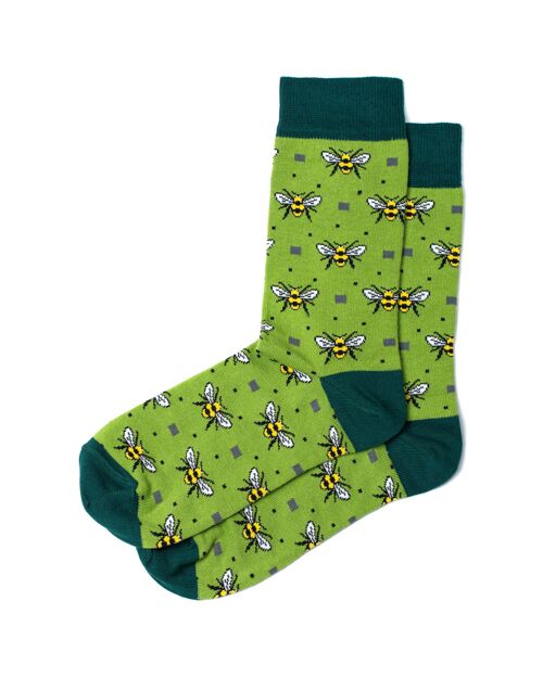 Bees Light Green Socks | GOTS Organic cotton| MIL