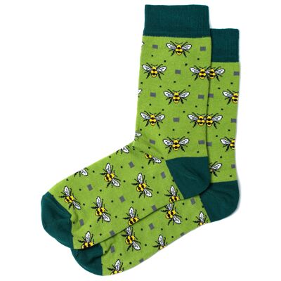 Chaussettes Abeilles Vert Clair | Coton biologique GOTS| MIL