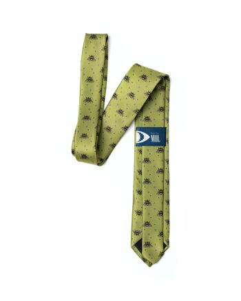 Cravate vert clair d'abeilles | Polyester recyclé GRS 2