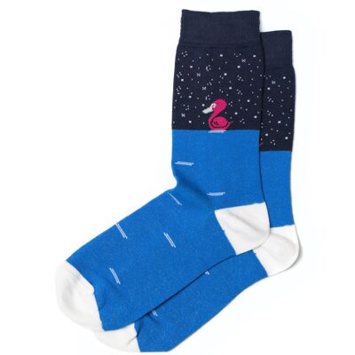 Pelikane Dunkelblaue Socken | GOTS Bio-Baumwolle| Mil